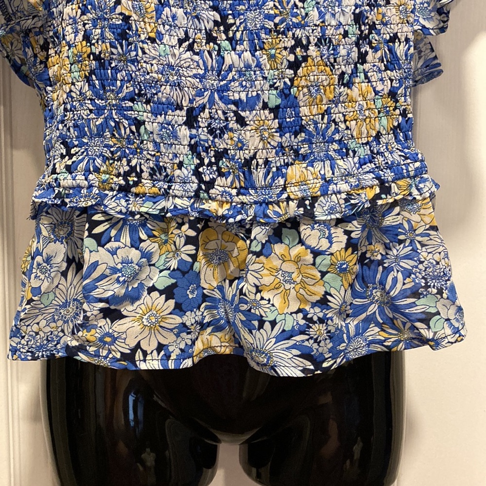 NWOT - ASTR THE LABEL January Floral-Print Flutter Sleeve Crop Top - Sz L - Picture 7 of 16